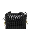 Bottega Veneta Mini Loop Leather Camera Bag In Black