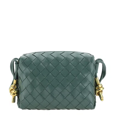 Bottega Veneta Mini Loop Leather Camera Bag In Green