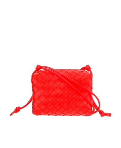 Bottega Veneta Mini Loop Leather Camera Bag In Red