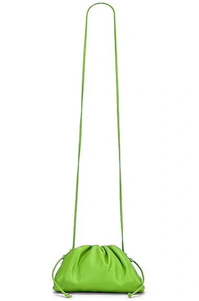 Bottega Veneta Mini Pouch Clutch In Acid Green & Silver