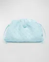 Bottega Veneta Mini Pouch Intrecciato Crossbody Bag In Pale Blue/gold
