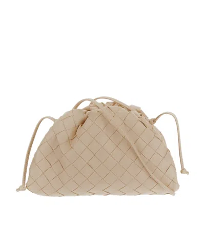 Bottega Veneta Mini Pouch Leather Clutch Bag In Nude