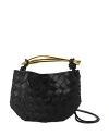 Bottega Veneta Mini Sardine Bag In Black Muse/brass