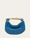 Shop Bottega Veneta Mini Sardine Bag In Deep Pacific-m Brass