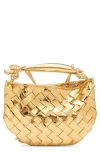 Bottega Veneta Mini Sardine Intrecciato Crossbody Bag In Gold/ Brass