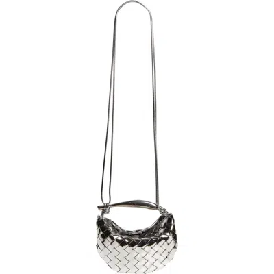 Bottega Veneta Mini Sardine Intrecciato Crossbody Bag In Silver/vintage