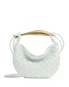 Bottega Veneta Gold Tone Sardine Top Handle Crossbody Bag In Chalk Muse/brass