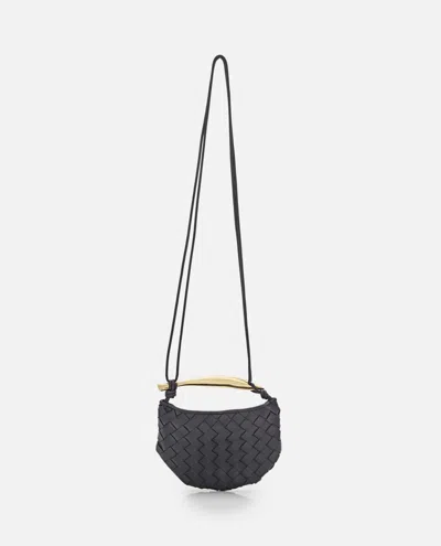 Bottega Veneta Mini Sardine Leather Shoulder Bag In Black