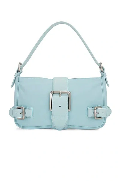 Bottega Veneta Mini Shoulder Bag In Teal Washed & Silver