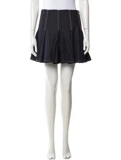 Pre-owned Bottega Veneta Mini Skirt In Blue/white
