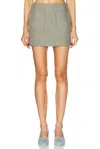 Bottega Veneta Mini Skirt In Green  Fennel  & White
