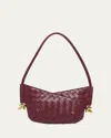 Bottega Veneta Mini Solstice Hobo Bag In 2250 Barolo-m Brass