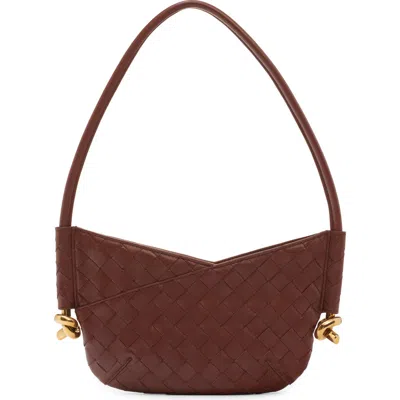 Bottega Veneta Mini Solstice Intrecciato Leather Hobo Bag In 2506 Sapele-muse Brass