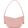 Bottega Veneta Mini Solstice Intrecciato Leather Hobo Bag In 6858 Rose-muse Brass