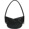 Bottega Veneta Women Black Nappa Leather Mini Solstice Shoulder Bag In Black