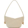 Bottega Veneta Solstice Intrecciato Baby Leather Shoulder Bag In Sea Salt - Brass
