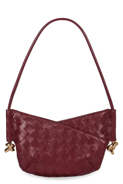 Bottega Veneta Mini Solstice Leather Shoulder Bag In Red