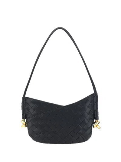 Bottega Veneta Women Black Nappa Leather Mini Solstice Shoulder Bag