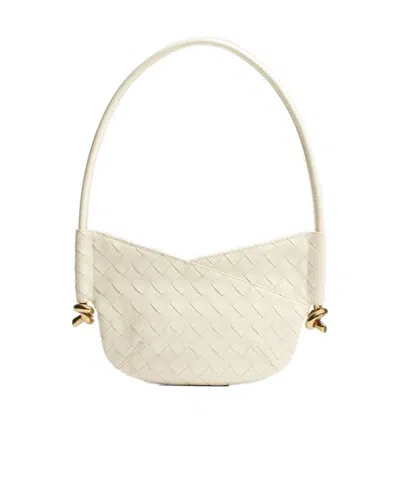 Bottega Veneta Solstice Intrecciato Baby Leather Shoulder Bag In Beige