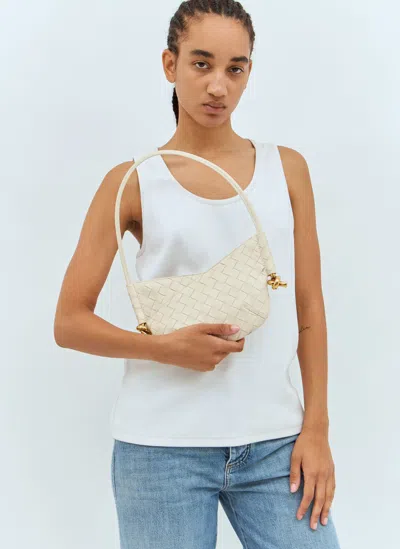 Bottega Veneta Solstice Intrecciato Baby Leather Shoulder Bag In Beige