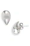 Bottega Veneta Mini Sterling Silver Drop Earrings In Metallic