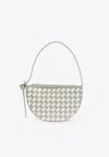 Bottega Veneta Mini Sunrise Intrecciato Leather Shoulder Bag In Agate Gray