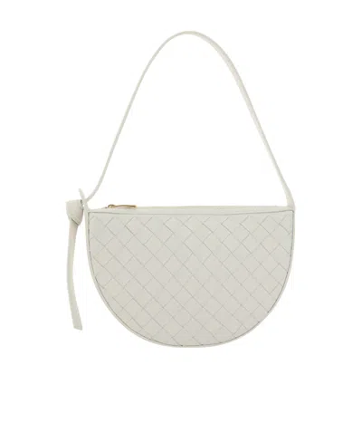 Bottega Veneta Mini Sunrise Leather Shoulder Bag In White