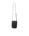 Bottega Veneta Mini Vertical Cobble Crossbody Bag In Black
