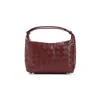 Bottega Veneta Women Brick Nappa Leather Mini Wallace Handbag In Burgundy
