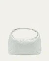 Bottega Veneta Wallace Mini Leather Shoulder Bag In Glacier-gold