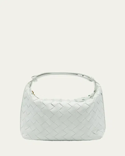Bottega Veneta Wallace Mini Leather Shoulder Bag In Glacier/gold