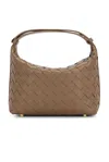 Shop Bottega Veneta Mini Wallace Bag In Pinecone & Gold