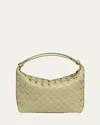 Bottega Veneta Mini Wallace Intrecciato Leather Shoulder Bag In Travertine