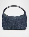 Bottega Veneta Mini Wallace Denim Boucle Shoulder Bag In Navy