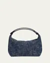 Bottega Veneta Mini Wallace Denim Boucle Shoulder Bag In Navy-whit/spa/spa-mb
