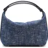 Bottega Veneta Mini Wallace Denim Boucle Shoulder Bag In Navy-whit/spa/spa-mb