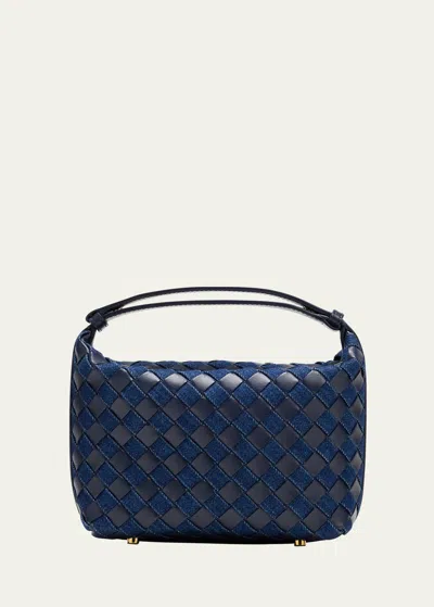 Bottega Veneta Mini Wallace Denim Top-handle Bag In Abyss-indigo