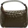 Bottega Veneta Mini Wallace Intrecciato Leather Shoulder Bag In Kaki-gold