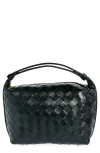 Bottega Veneta Wallace Mini Leather Shoulder Bag In Black/gold