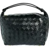 Bottega Veneta Mini Wallace Intrecciato Leather Shoulder Bag In Black/gold