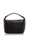 Bottega Veneta Mini Wallace Intrecciato Leather Top Handle Bag In Black