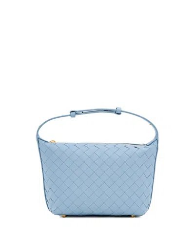 Bottega Veneta Mini Wallace Leather Shoulder Bag In Blue