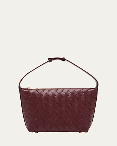 Bottega Veneta Mini Wallace Top Handle Bag In Barolo