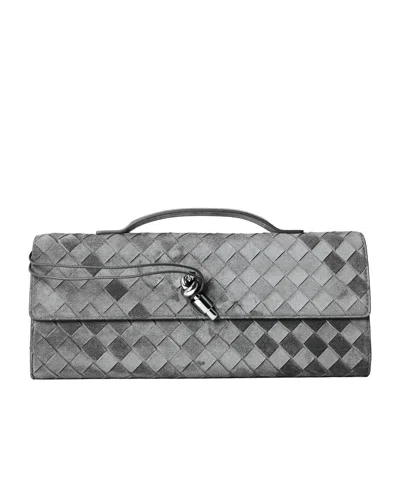 Bottega Veneta Minimalist Clutch Bag In Gray