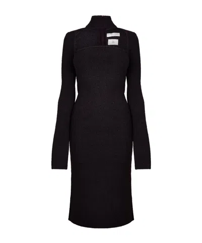 Bottega Veneta Minimalist Mini Dress In Black