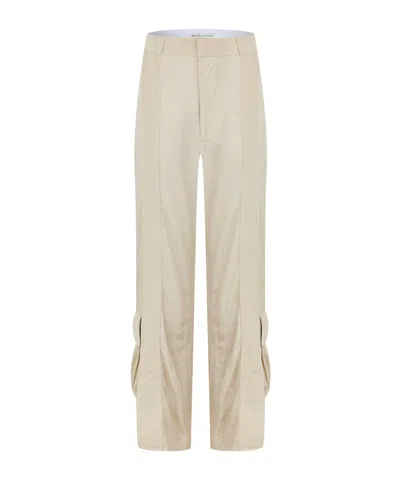 Bottega Veneta Minimalist Straightleg Trousers In Nude