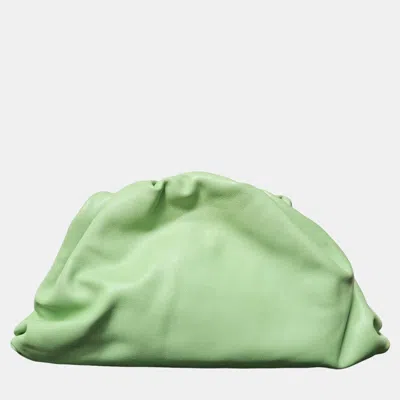 Pre-owned Bottega Veneta Mint Green Leather Medium The Pouch