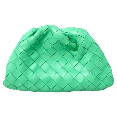 Pre-owned Bottega Veneta Mint Intrecciato Mini Crossbody Clutch In Green