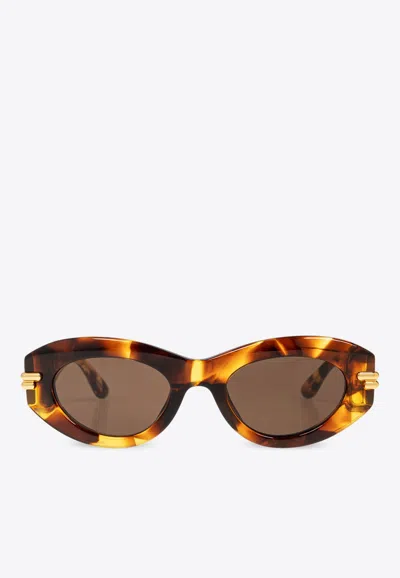 Bottega Veneta Mitre Oval-framed Sunglasses