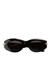 Bottega Veneta Round Acetate Sunglasses In Shiny Solid Black